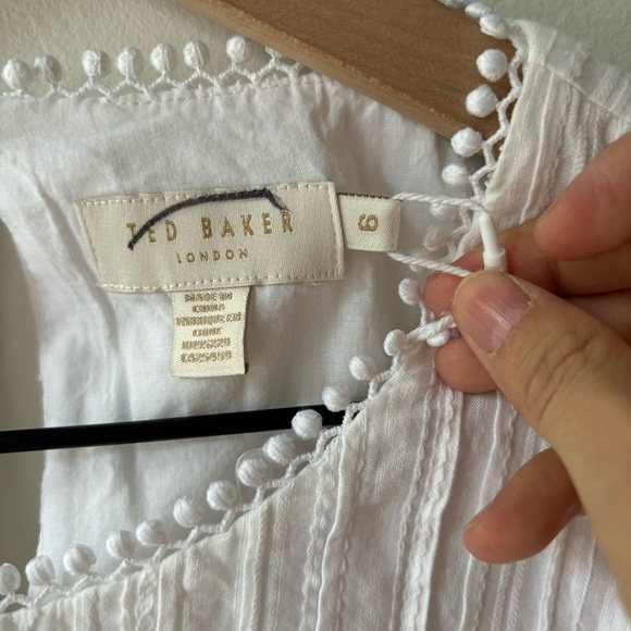 NWT Ted Baker Silais White Double Frill Blouse size TED 6 US 16 - Picture 7 of 11